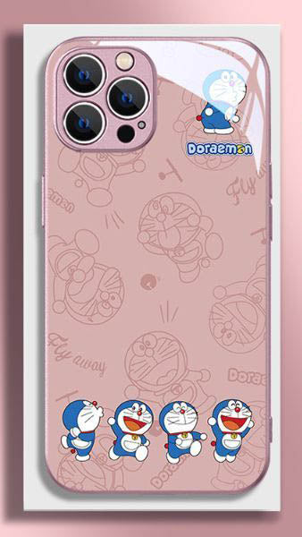 スマホケース ドラえもんテーマ、強化ガラス素材 耐衝撃・防振性能に優れ、高級感あふれるスマホケースで、iPhone に対応