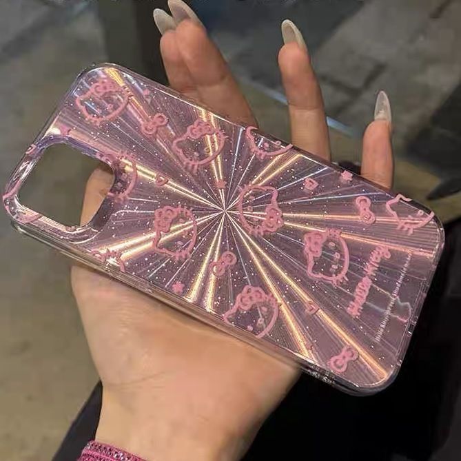 スマホケース 夜空のオーロラハローキティテーマ、 耐衝撃・防振性能に優れ、高級感あふれるスマホケースで、iPhone に対応