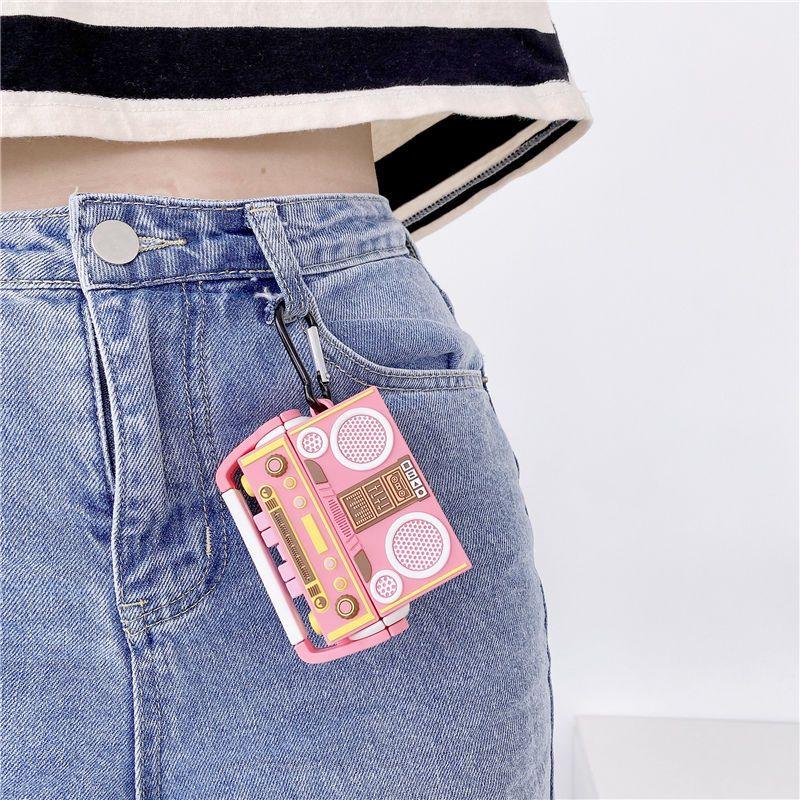 イヤホン保護カバー   超大人気  ピンクのラジオ  デザイン イヤホンケース