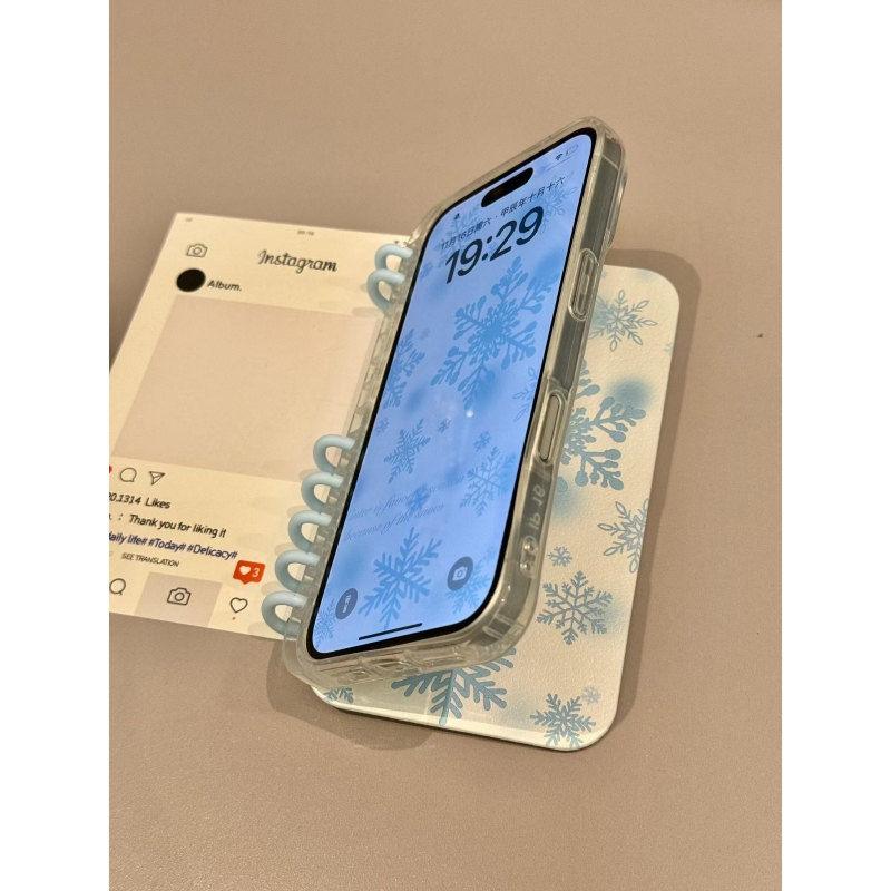 本型スマホケース 雪テーマ 手帳型スマホケース キャラクターの柔らかい 折りたたみ式 ノート型 スマホケース  iPhone に対応