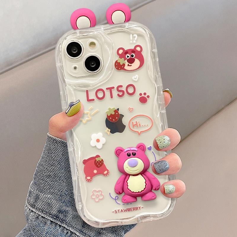 スマホケース  ストロベリーベアシリーズテーマ  耐衝撃・防振性能に優れ、高級感あふれるスマホケースで、iPhone に対応