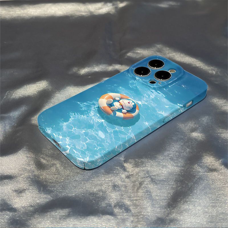 スマホケース  夏のドラえもんテーマのスマホケース、  耐衝撃・防振性能に優れ、高級感あふれるスマホケースで、iPhone に対応