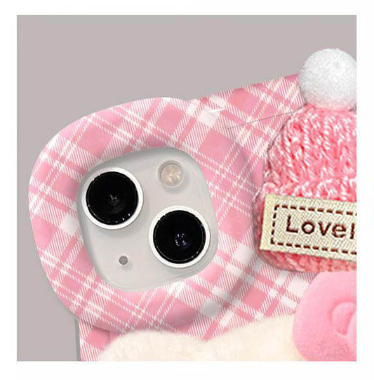 スマホケース  可愛いハローキティぬいぐるみをモチーフ  耐衝撃・防振性能に優れ、高級感あふれるスマホケースで、iPhone に対応