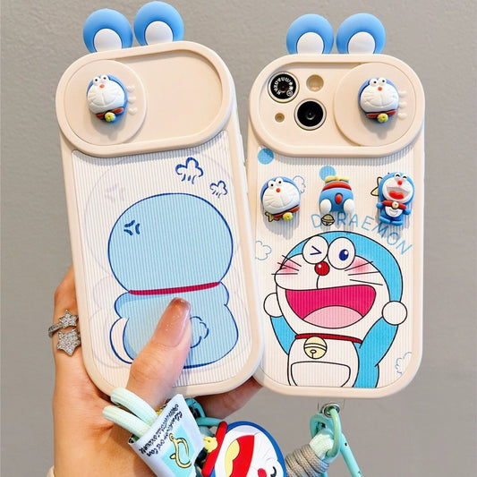 スマホケース ドラえもんをモチーフとした 高級感あふれる 紐付き スマホケース iPhone に対応