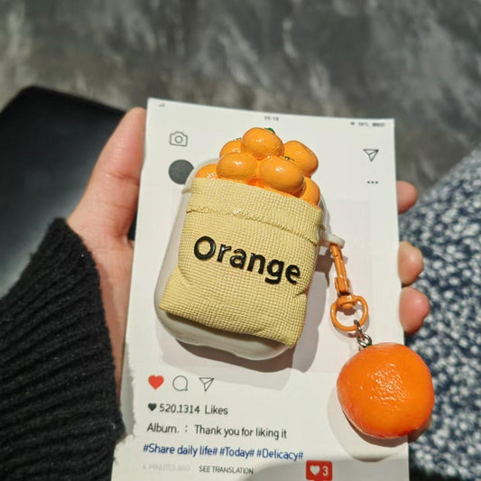 イヤホン保護カバー   超大人気  INS 風のオレンジ  デザイン イヤホンケース