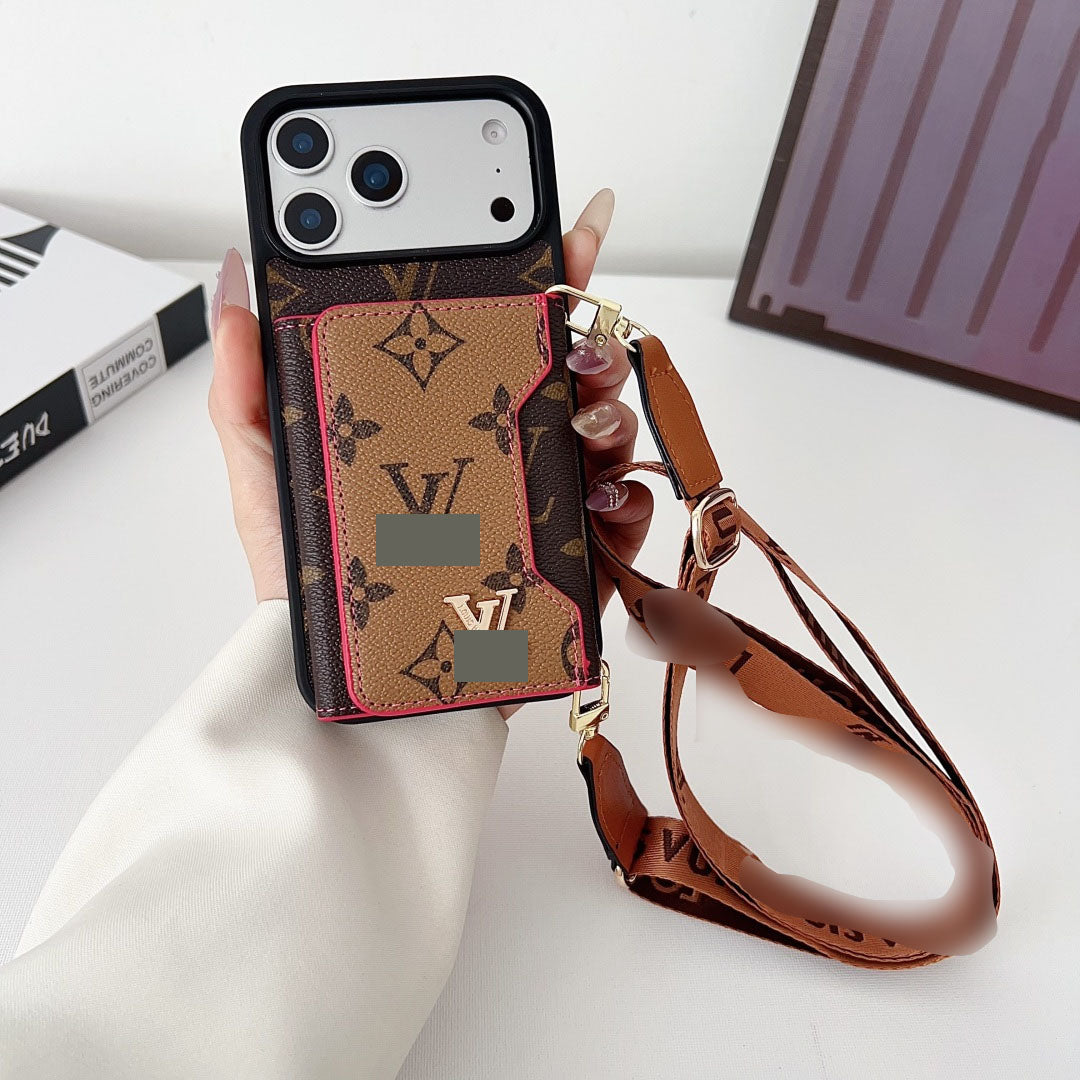#432 スマホケース ストラップ付き カードケース付き 耐衝撃・防振性能に優れ、iPhone に対応