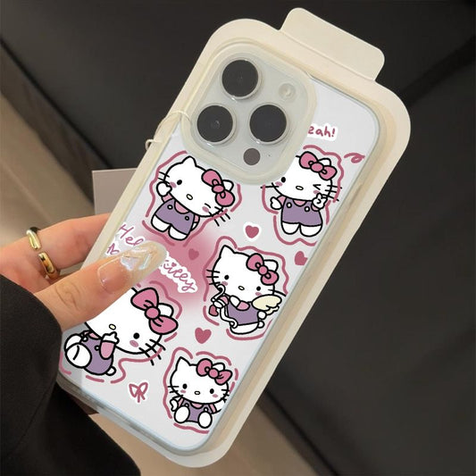 スマホケース  萌え力と癒し感がたっぷり!ハローキティテーマ  耐衝撃・防振性能に優れ、高級感あふれるスマホケースで、iPhone に対応