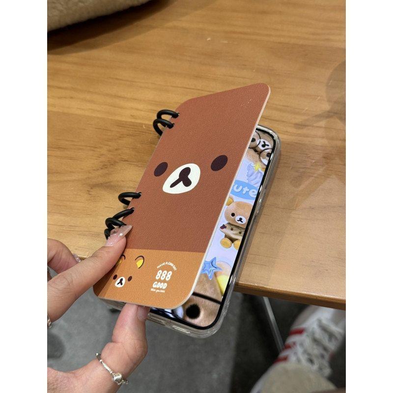 本型スマホケース 可愛いテーマ 手帳型スマホケース キャラクターの柔らかい 折りたたみ式 ノート型 スマホケース  iPhone に対応