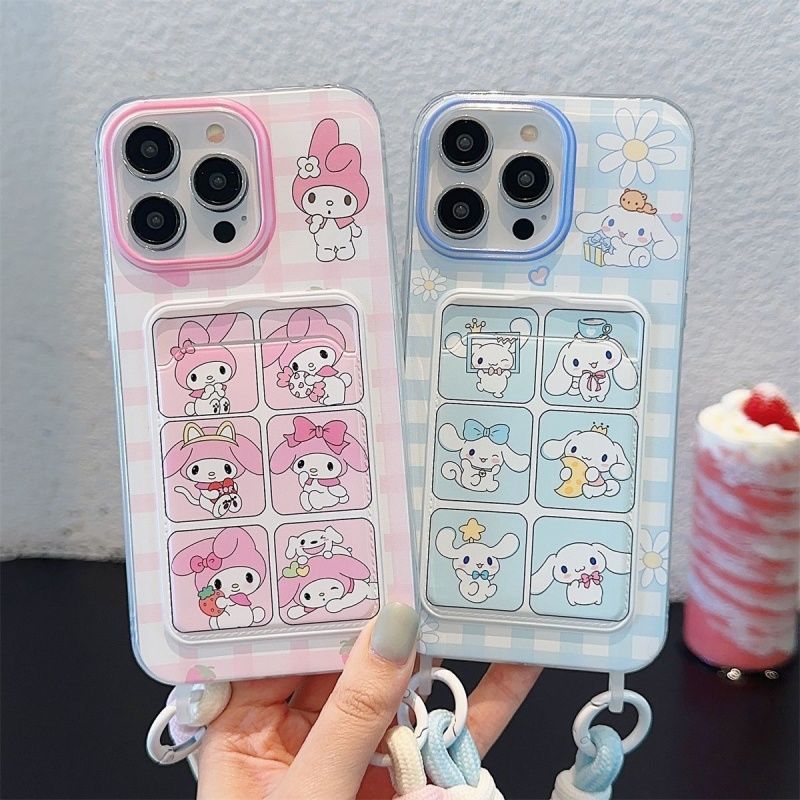 スマホケース メロディーとシナモロールかわいいパズルテーマのスマホケース 耐衝撃・防振性能に優れ、高級感あふれるスマホケースで、iPhone に対応