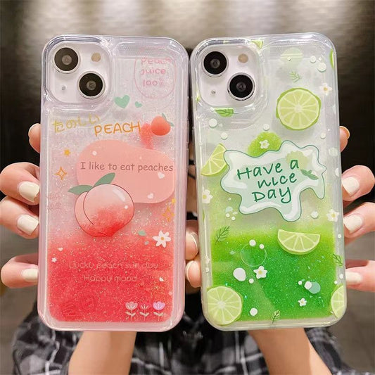 スマホケース  魅力的な流砂ミツバチと流砂レモンをテーマ、  耐衝撃・防振性能に優れ、高級感あふれるスマホケースで、iPhone に対応