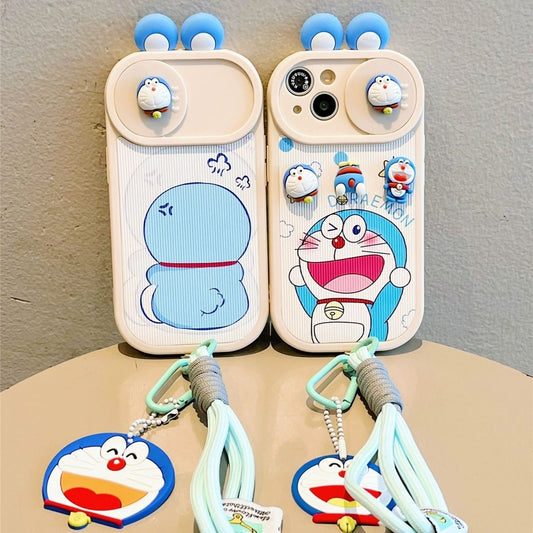 スマホケース ドラえもんをモチーフとした 高級感あふれる 紐付き スマホケース iPhone に対応