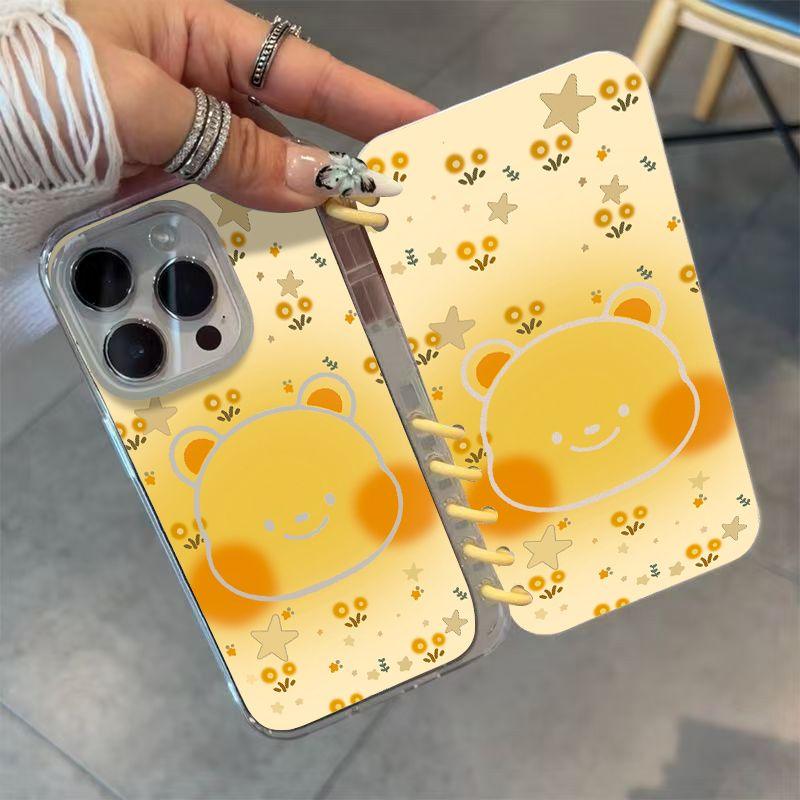 本型スマホケース 可愛いテーマ 手帳型スマホケース キャラクターの柔らかい 折りたたみ式 ノート型 スマホケース  iPhone に対応