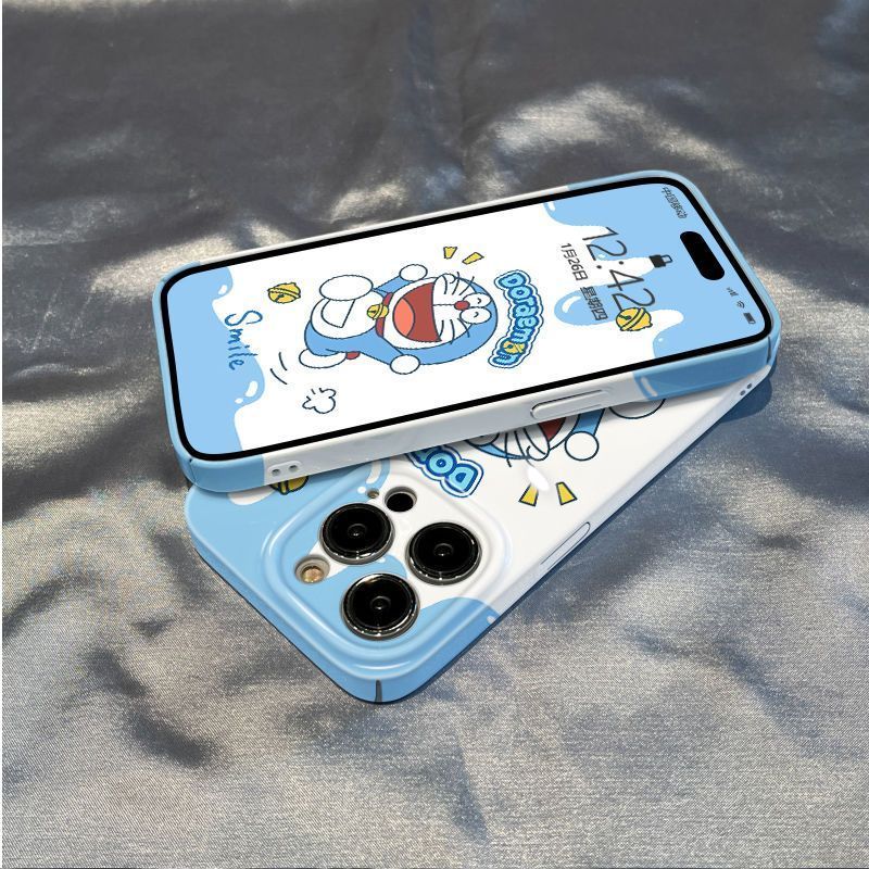 スマホケース  幸せなドラえもんテーマ、  耐衝撃・防振性能に優れ、高級感あふれるスマホケースで、iPhone に対応