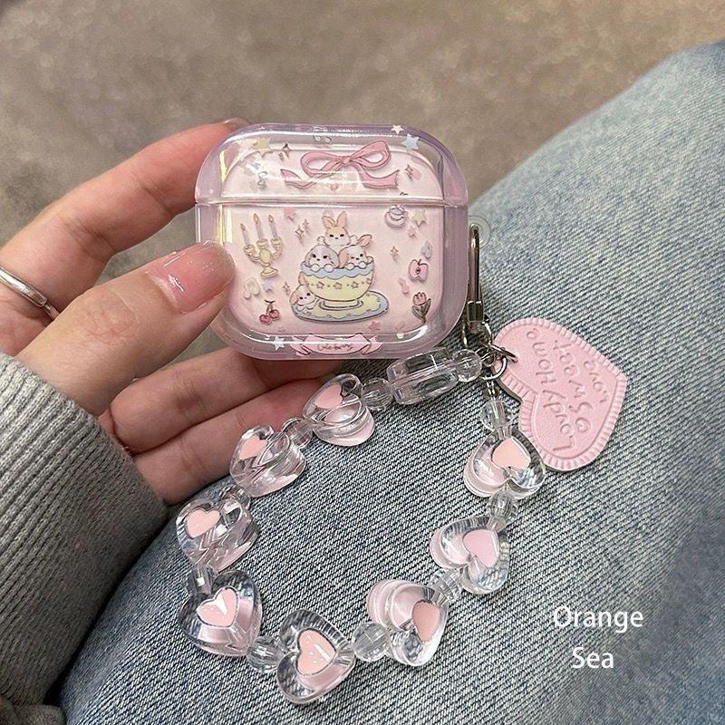 イヤホン保護カバー   超大人気  ティーカップラビット  デザイン イヤホンケース