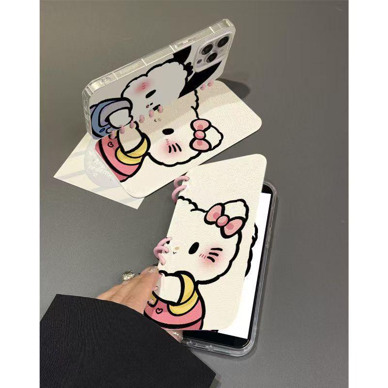 本型スマホケース  ハローキティテーマ 手帳型スマホケース キャラクターの柔らかい 折りたたみ式 ノート型 スマホケース  iPhone に対応