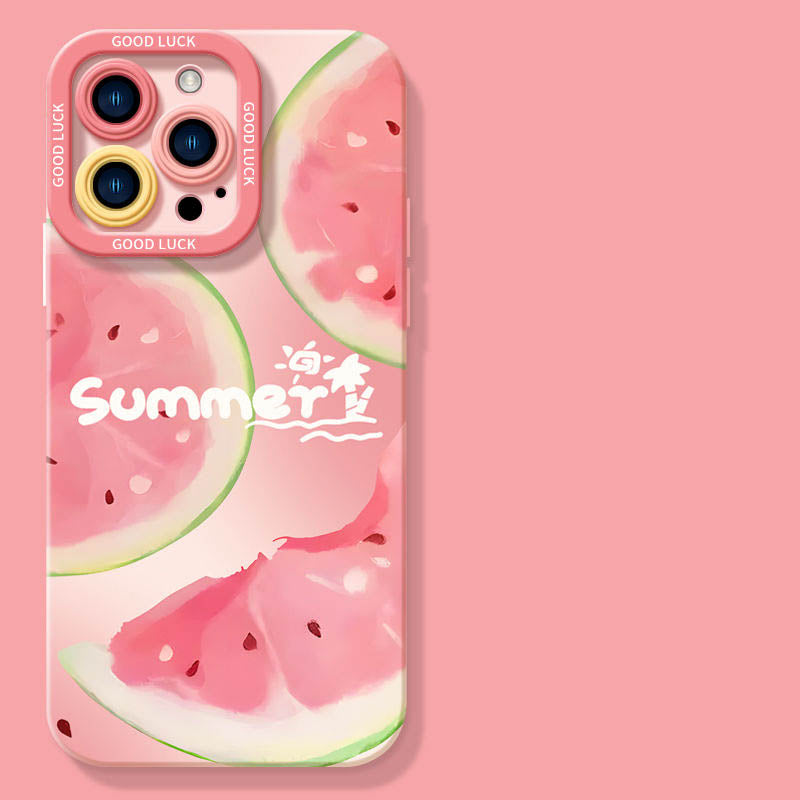 スマホケース  夏の定番フルーツスイカテーマ、  耐衝撃・防振性能に優れ、高級感あふれるスマホケースで、iPhone に対応