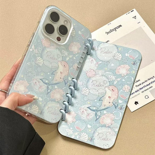 本型スマホケース 可愛いテーマ 手帳型スマホケース キャラクターの柔らかい 折りたたみ式 ノート型 スマホケース  iPhone に対応