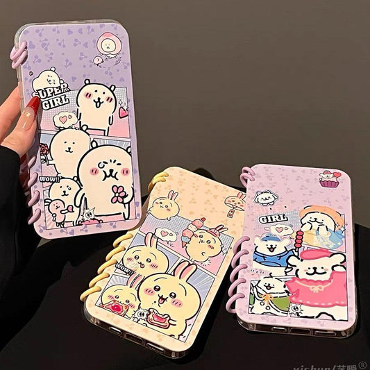 本型スマホケース 可愛いテーマ 手帳型スマホケース キャラクターの柔らかい 折りたたみ式 ノート型 スマホケース  iPhone に対応