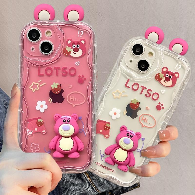 スマホケース  ストロベリーベアシリーズテーマ  耐衝撃・防振性能に優れ、高級感あふれるスマホケースで、iPhone に対応