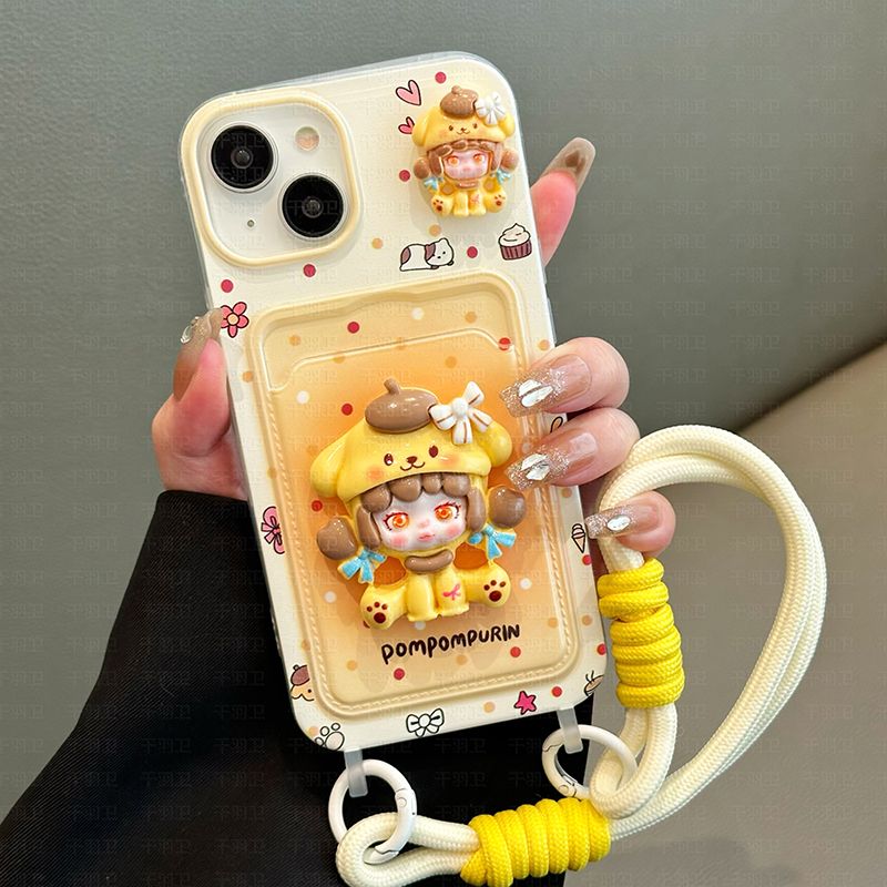 スマホケース  可愛らしさと実用性がマッチしたカードケース付きスマホケース!  耐衝撃・防振性能に優れ、高級感あふれるスマホケースで、iPhone に対応