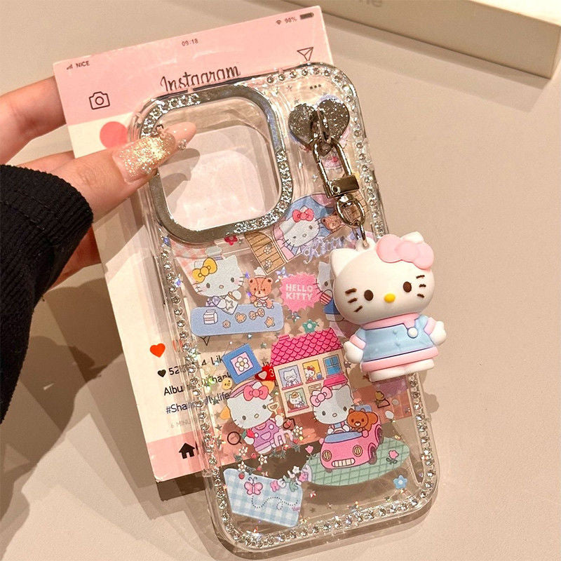 スマホケース ハローキティが宝石の輝きで煌めく豪華スマホケース登場! 耐衝撃・防振性能に優れ、高級感あふれるスマホケースで、iPhone に対応