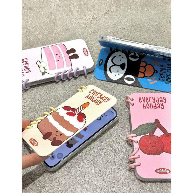 本型スマホケース 可愛いテーマ 手帳型スマホケース キャラクターの柔らかい 折りたたみ式 ノート型 スマホケース  iPhone に対応