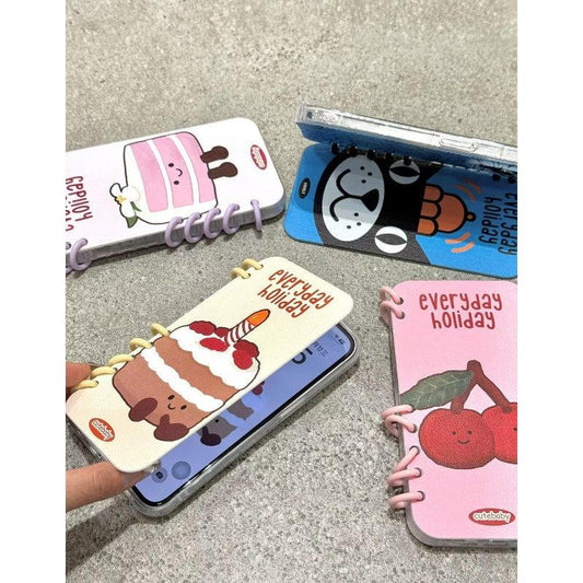 本型スマホケース 可愛いテーマ 手帳型スマホケース キャラクターの柔らかい 折りたたみ式 ノート型 スマホケース  iPhone に対応