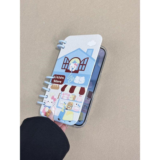 本型スマホケース  ハローキティテーマ 手帳型スマホケース  キャラクターの柔らかい 折りたたみ式 ノート型 スマホケース  iPhone に対応