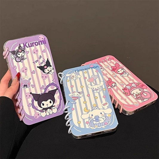 本型スマホケース クロミ 手帳型スマホケース キャラクターの柔らかい 折りたたみ式 ノート型 スマホケース iPhone に対応