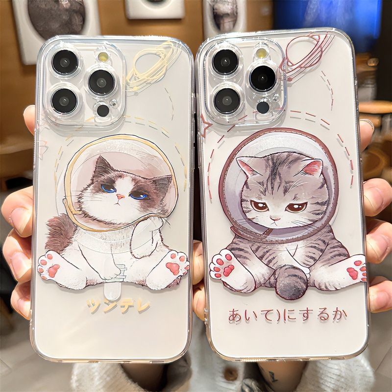 スマホケース  ふわふわの可愛いネコたちがデザインされたマグネットスマホケース! 耐衝撃・防振性能に優れ、高級感あふれるスマホケースで、iPhone に対応