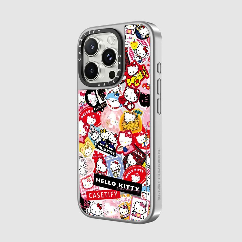 スマホケース ハローキティテーマ 付属のハート型紐 耐衝撃・防振性能に優れ、高級感あふれるスマホケースで、iPhone に対応