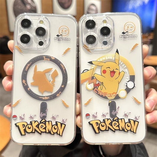 スマホケース  人気ポケモン「ピカチュウ」が大活躍！マグネットスマホケース  耐衝撃・防振性能に優れ、高級感あふれるスマホケースで、iPhone に対応