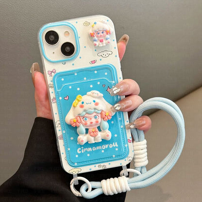 スマホケース  可愛らしさと実用性がマッチしたカードケース付きスマホケース！  耐衝撃・防振性能に優れ、高級感あふれるスマホケースで、iPhone に対応