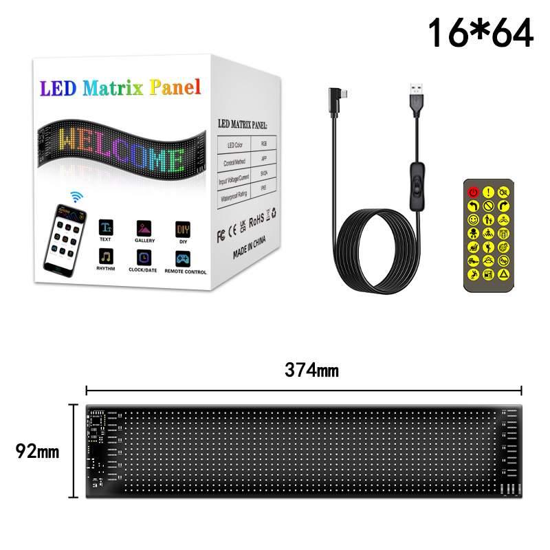 カー用品  悪魔の目 LEDフレキシブルディスプレイ｜車用・Bluetooth対応・広告用・スマート・カーステッカー・IP65防水・ソフトディスプレイ