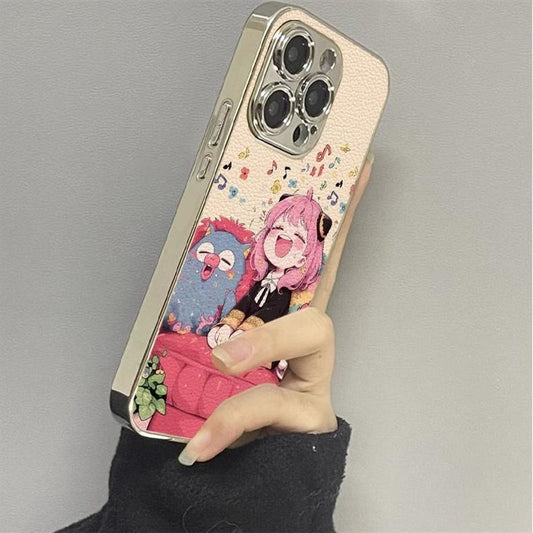 A smartphone case with a singing girl design, excellent shock and vibration resistance, and a luxurious feel, compatible with iPhone