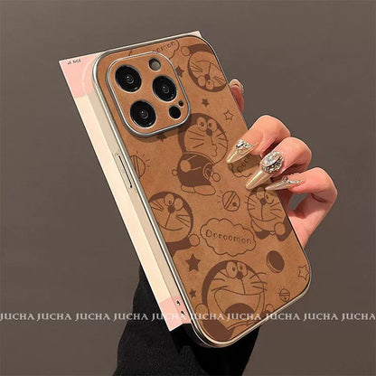 Doraemon design, shock-resistant and vibration-proof, luxurious smartphone case with drawstring, compatible with iPhone