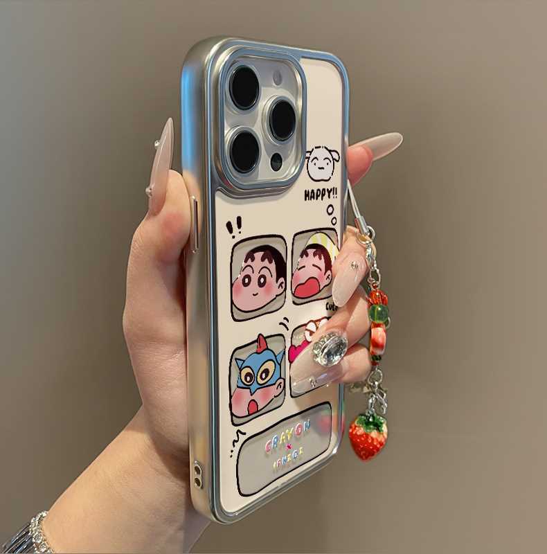 Shin-chan doing something strange design Made of silicone, highly shock-resistant, luxurious decorated smartphone case, compatible with iPhone