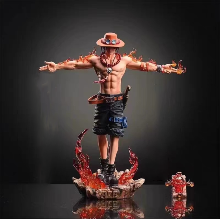 One Piece Series ACE Ace in a cross pose with arms spread, with a light-up base Figure (model) Display item