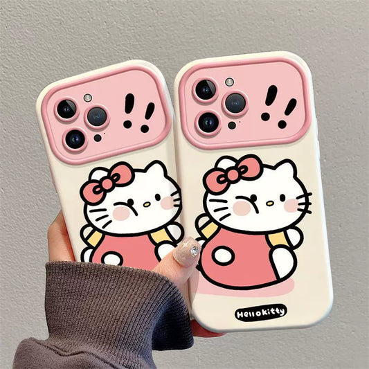 Hello Kitty pinching her face design. Made of silicone, this high-quality smartphone case with drawstring is shock-resistant and perfect for iPhones.