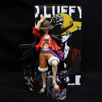 One Piece  シリーズフィギュア 四皇ルフィ 立ち姿 発光可能なフィギュアモデル 置物 ダブルヘッド切り替え式