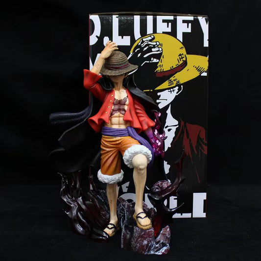 One Piece Series Figure Four Emperors Luffy Standing Figure Illuminatable Figure Model Ornament Double Head Switchable