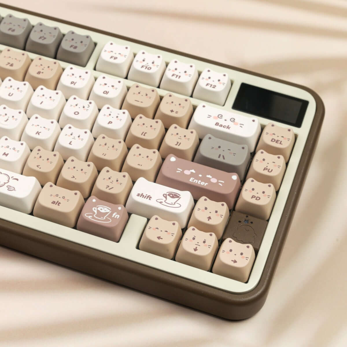 MAO 高さのコーヒーと猫柄の PBT サーマルダイレクトサブリメーションキーキャップ - BicMart