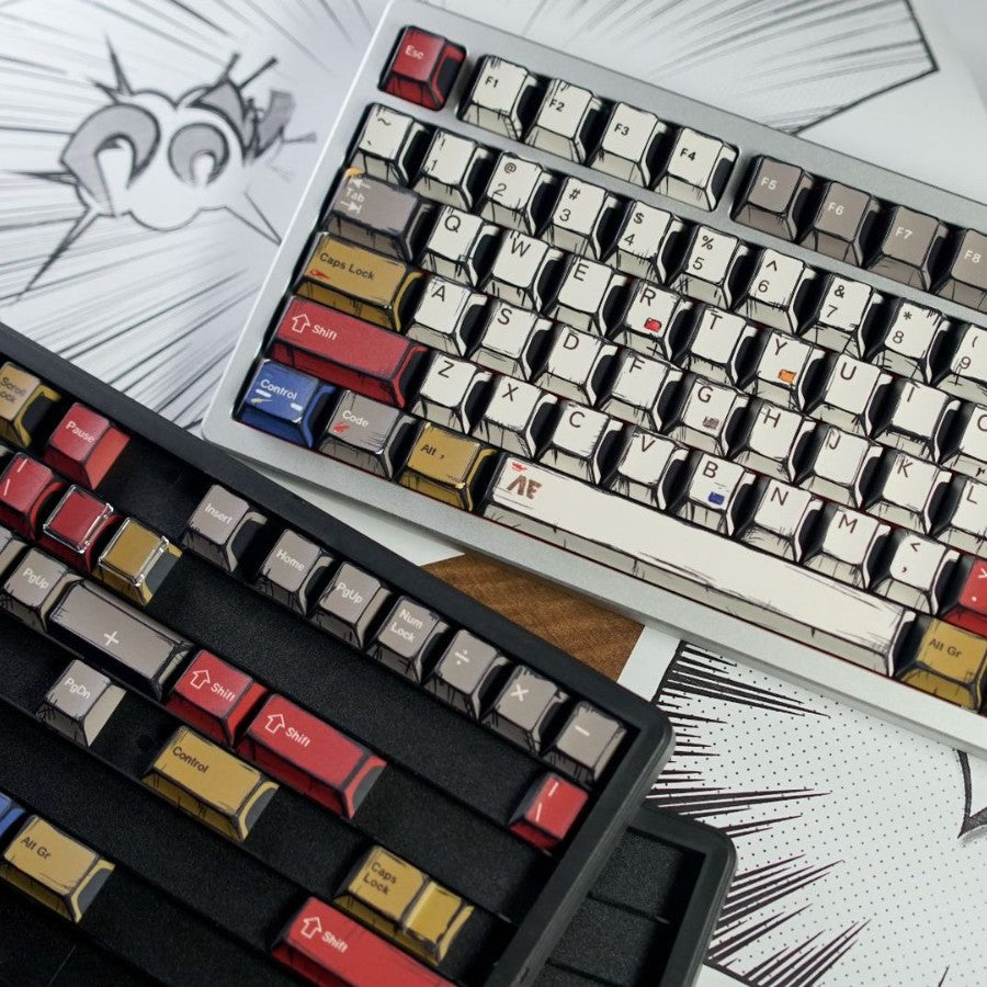 漫画改作風と多数のライトを組み合わせた五面熱昇華 PBT メカニカルキーボードキーキャップ - BicMart