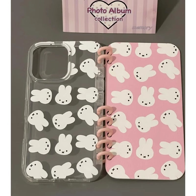 Miffy Cute Foldable Notebook Type Smartphone Case Compatible with iPhone