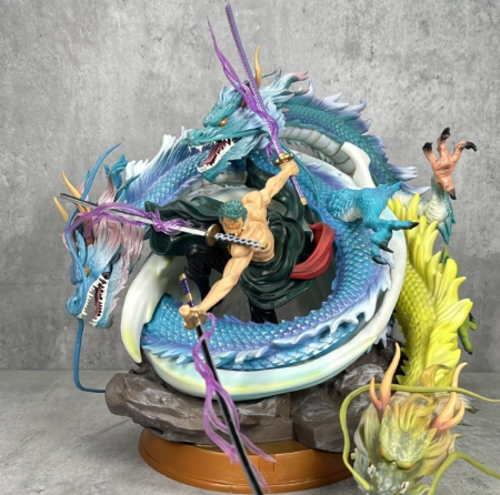 One Piece Series Three Dragons Zoro Roronoa Zoro Super Giant Tornado Figure Scale Model Ornament Double Head Switching