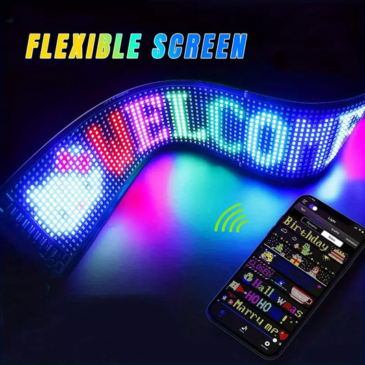 カー用品  悪魔の目 LEDフレキシブルディスプレイ｜車用・Bluetooth対応・広告用・スマート・カーステッカー・IP65防水・ソフトディスプレイ