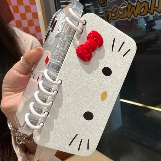 Hello Kitty ボウティックが可愛くて シンプルな 折りたたみ式 ノート型 スマホケース iPhone に対応