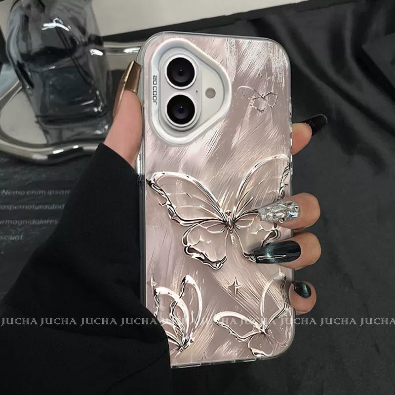 A luxurious smartphone case with a butterfly design for iPhone