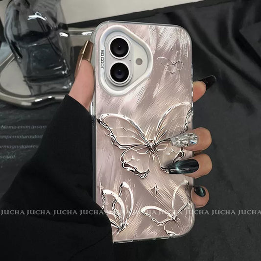 A luxurious smartphone case with a butterfly design for iPhone