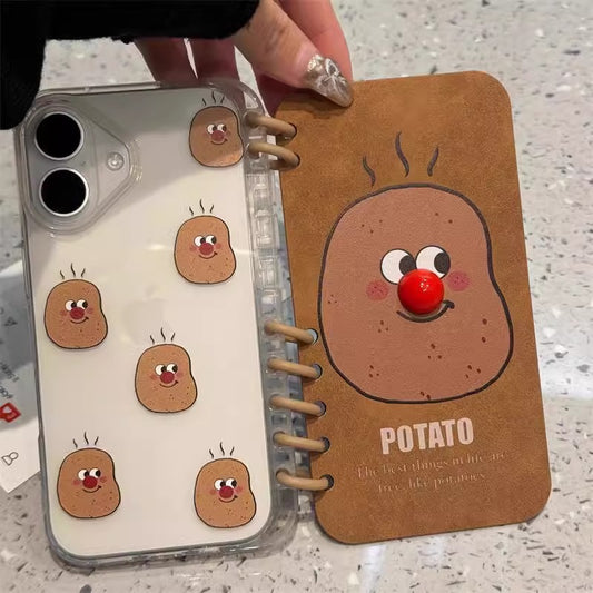 Soft smartphone cases with potato, sweet potato, book and character designs are compatible with iPhone